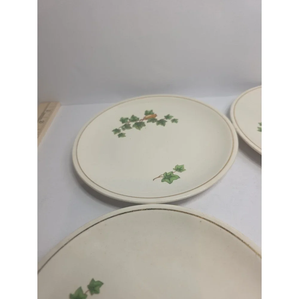 Paden City‎ Pottery USA Ivy  Gold Trim Set Of 4 Bread Plates 6.25 Vintage 1953